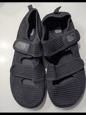Kids Black Velcro Comfort Sneakers